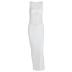 Damen Elegantes Maxikleid mit transparenten Einsätzen und figurbetontem Schnitt R&B