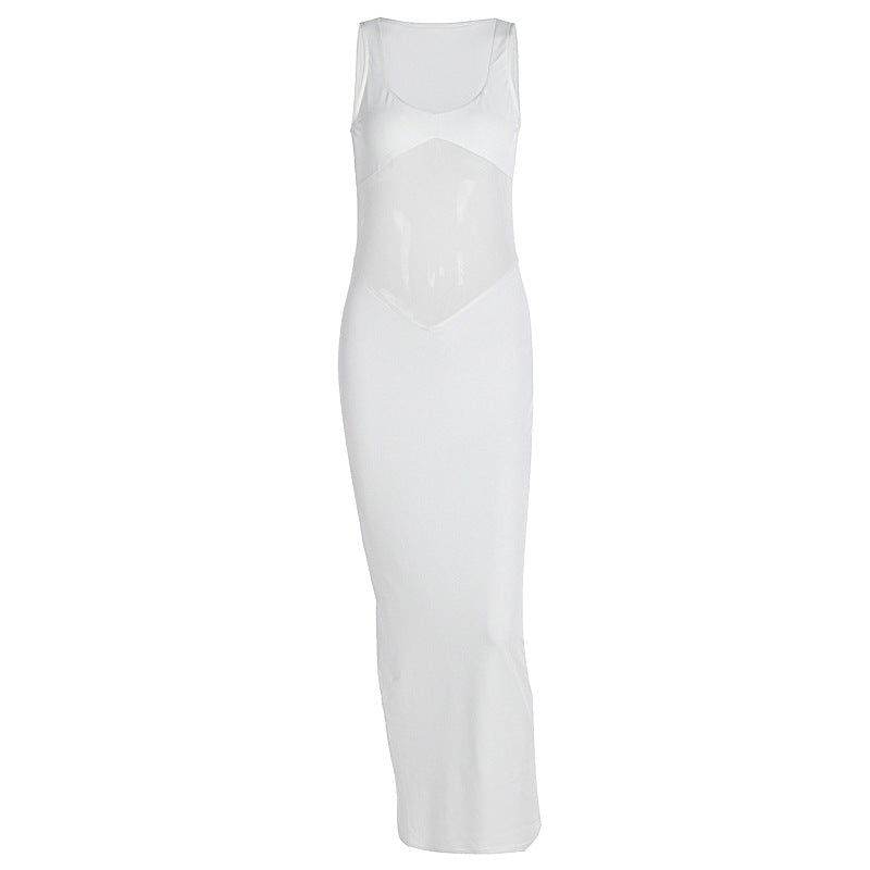 Damen Elegantes Maxikleid mit transparenten Einsätzen und figurbetontem Schnitt R&B