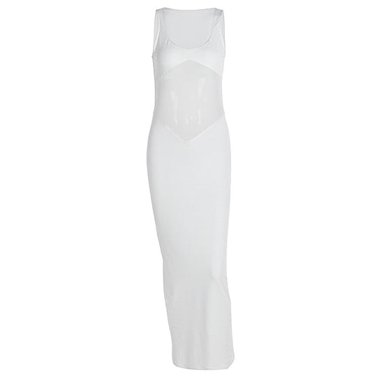 Damen Elegantes Maxikleid mit transparenten Einsätzen und figurbetontem Schnitt R&B