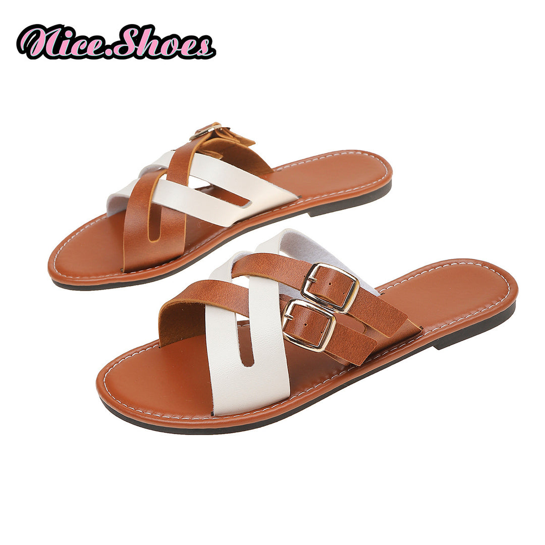 Damen Komfortable Riemchen-Sandalen mit verstellbaren Schnallen R&B