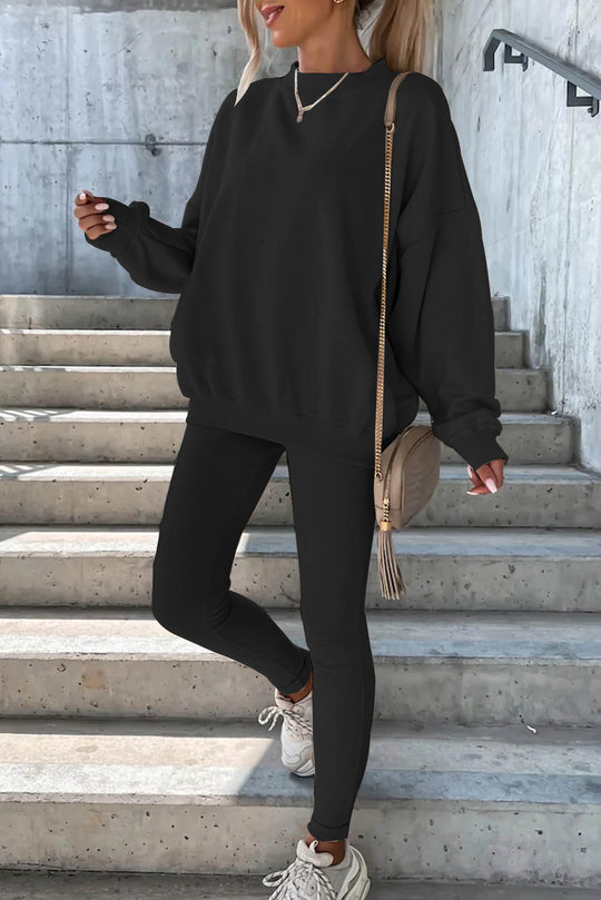 Damen Oversized Sweatshirt mit weitem Schnitt und strukturierten Ärmeln R&B