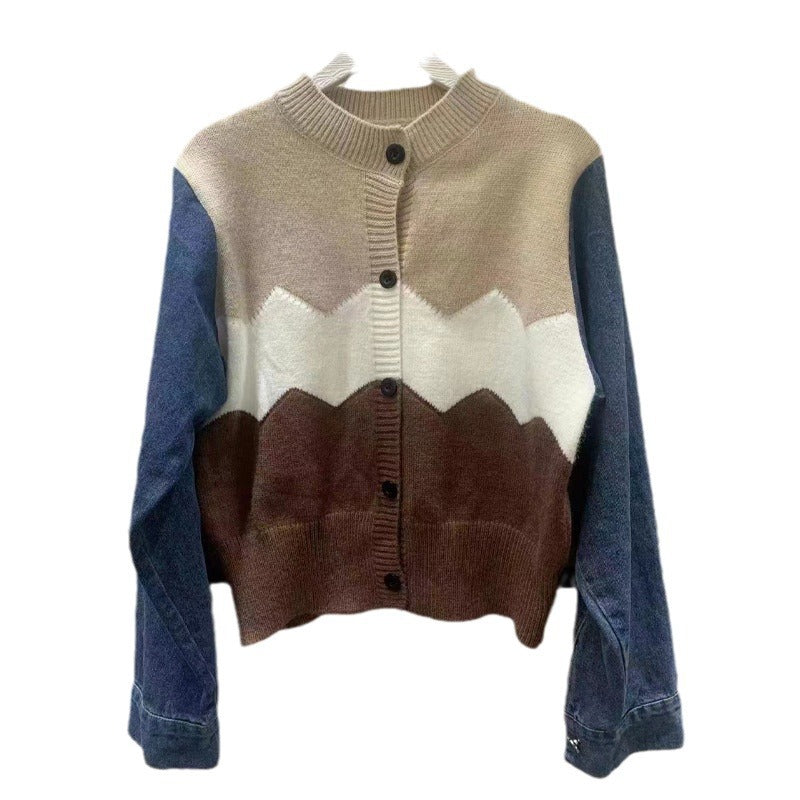 Damen Trendige Strickjacke mit modernen Farbakzenten R&B