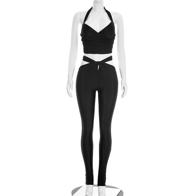 Damen Elegantes Outfit mit figurbetonter Hose und verführerischem Top R&B