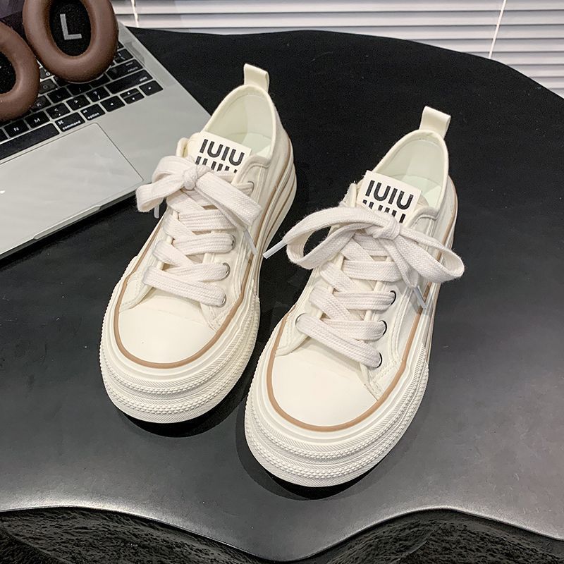 Damen Canvas Sneakers mit kontrastierenden Details und bequemen Schnürsenkeln R&B