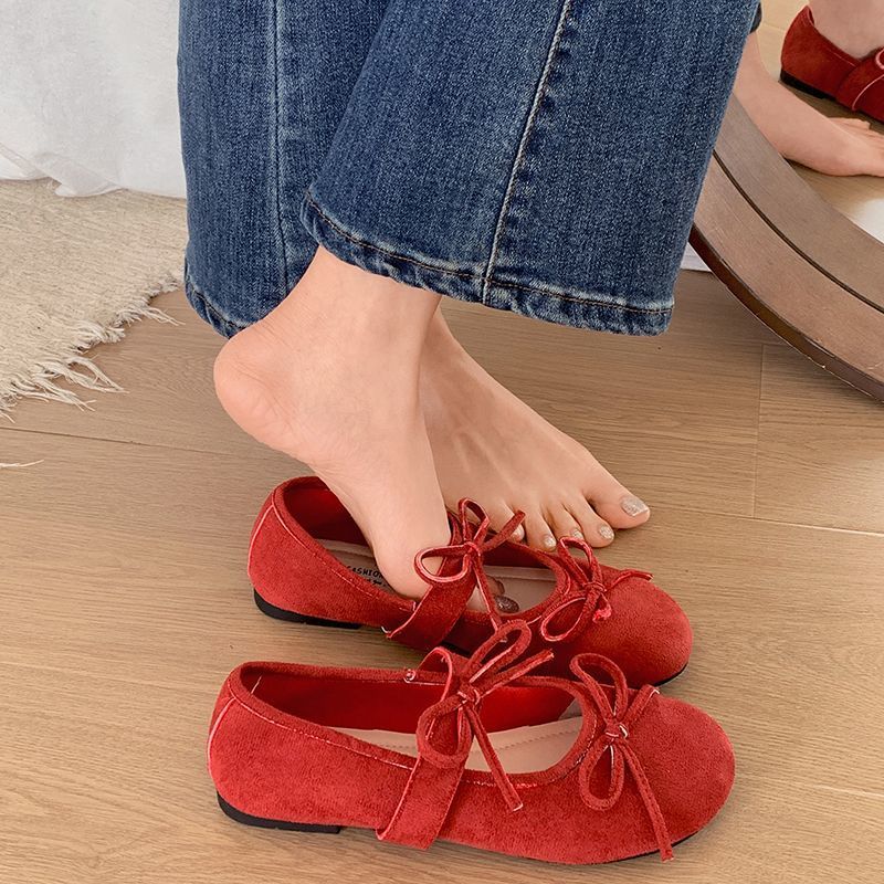 Damen Ballerinas mit modischem Schleifen-Design und weicher Sohle
