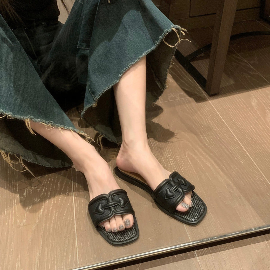 Damen Mules mit modischem geflochtenem Design und komfortablen Absatz R&B