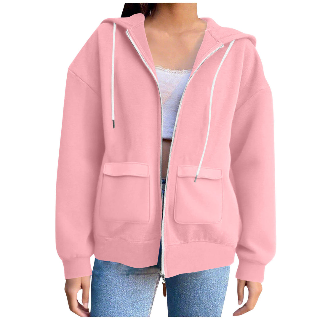 Damen lässige Kapuzenjacke mit großen Taschen R&B