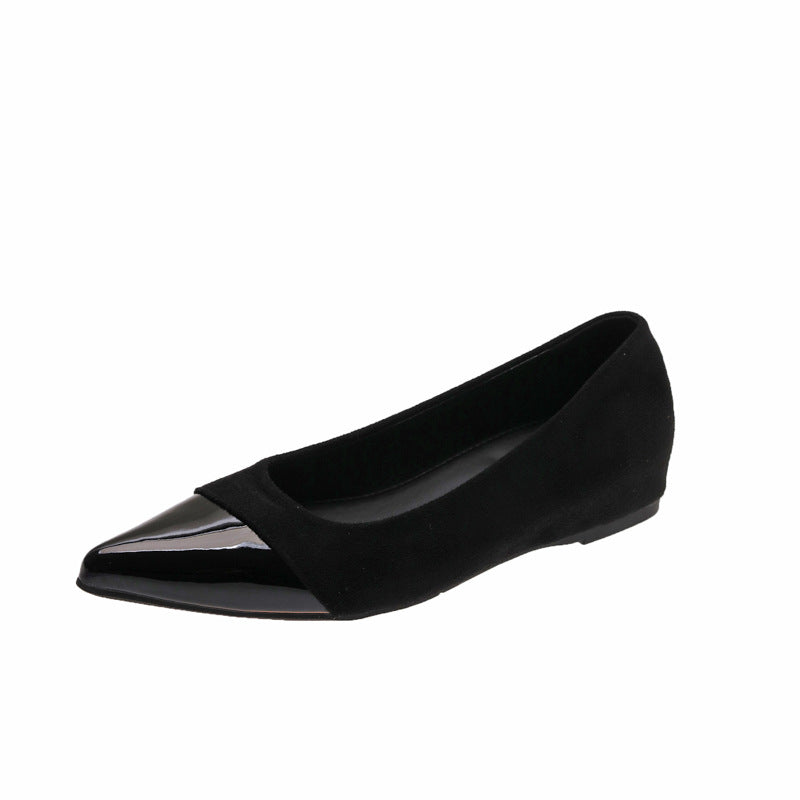 Damen elegante Ballerinas mit geschmackvollem Lack- und Veloursledermix R&B