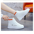 Damen Hohe Sneakers mit rutschfester Profilsohle und modischem Strickkragen