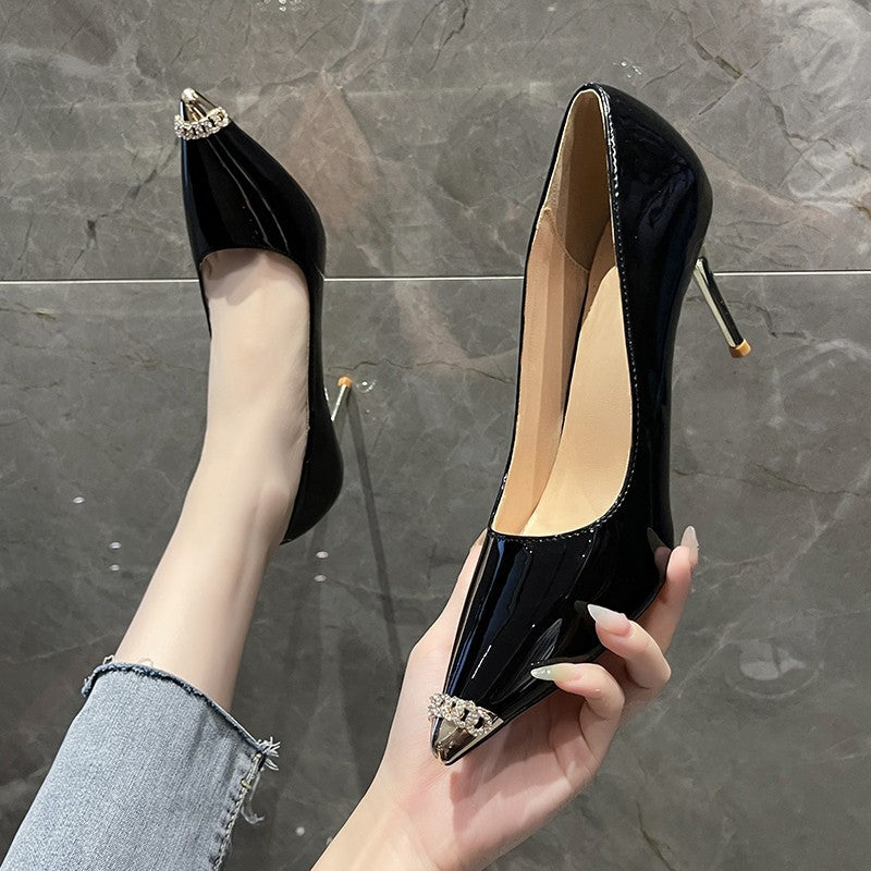 Damen Elegante und schicke High Heels mit glitzerndem Zehen-Detail R&B