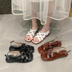 Damen Slingback Sandalen mit kreuzverzwicktem Riemendesign R&B