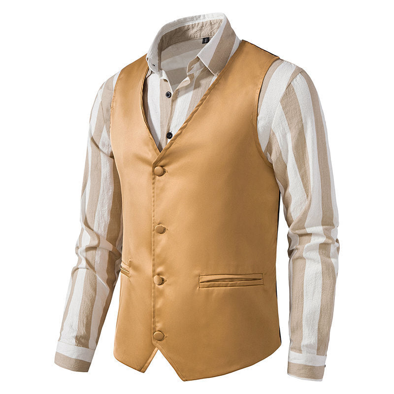 Herren elegante Anzugsweste mit modernem Schnitt und praktischen Taschen R&B