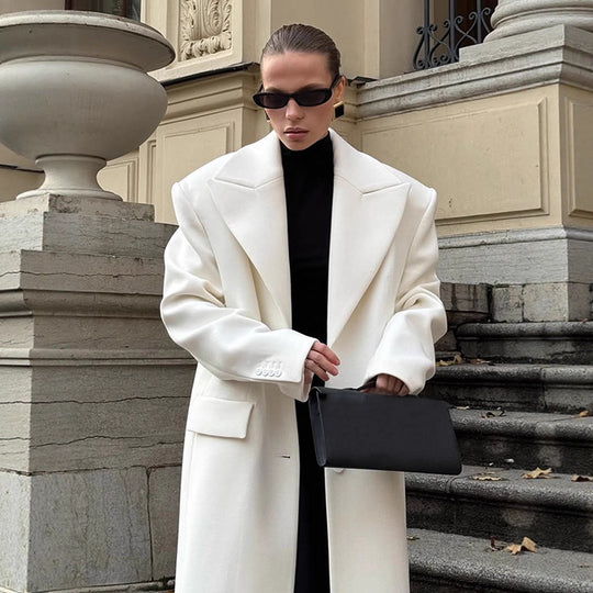 Damen oversized Wollmantel R&B