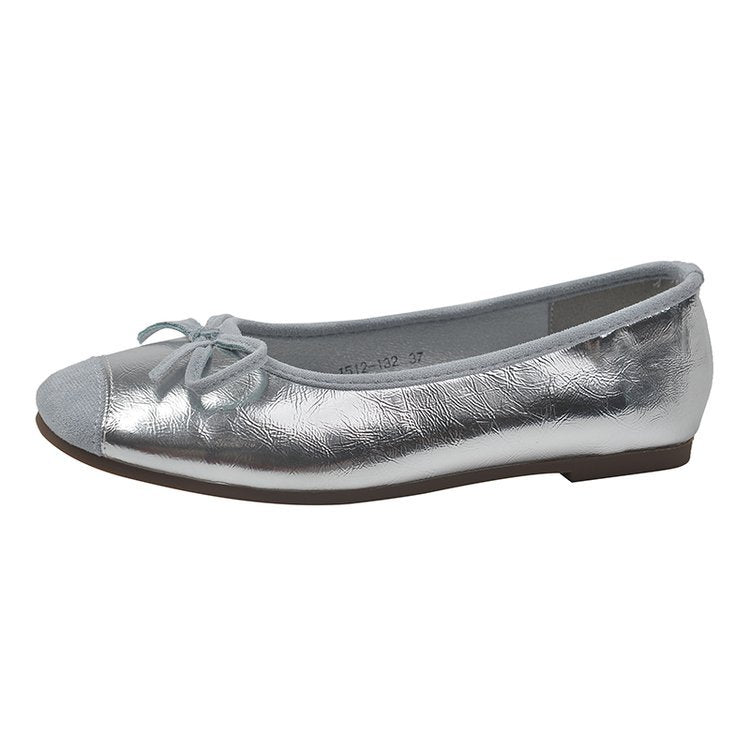 Damen bequeme Ballerinas mit dekorativem Schleifenakzent und elastischem Fußbett R&B