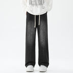 Damen weite Denim-Hose mit verstellbarem Bund und modernem Schnitt R&B