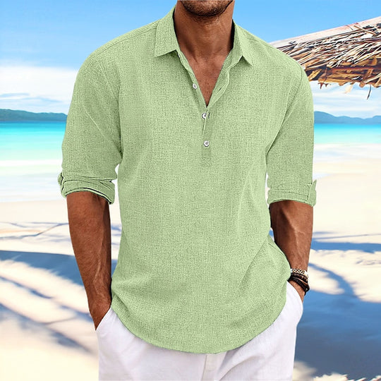 Herren lässiges Leinenhemd R&B