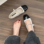 Damen elegante Mary Jane Ballerinas mit dekorativer Schnalle R&B