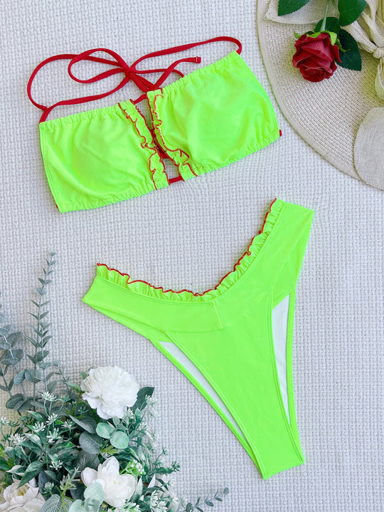Damen Luxus Bikini mit verspielten Rüschendetails R&B
