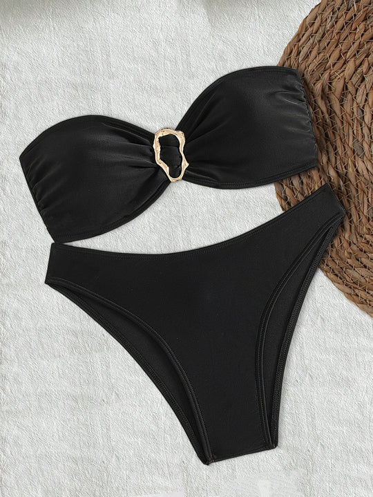 Damen Bandeau-Bikini mit elegantem Verschluss und modischem Design R&B