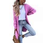 Damen Offene Strickjacke mit groben Maschen und lässigem Schnitt R&B