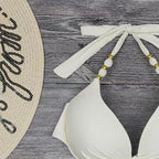 Damen Triangel-Bikini mit verstellbaren Trägern und elegantem Knoten R&B