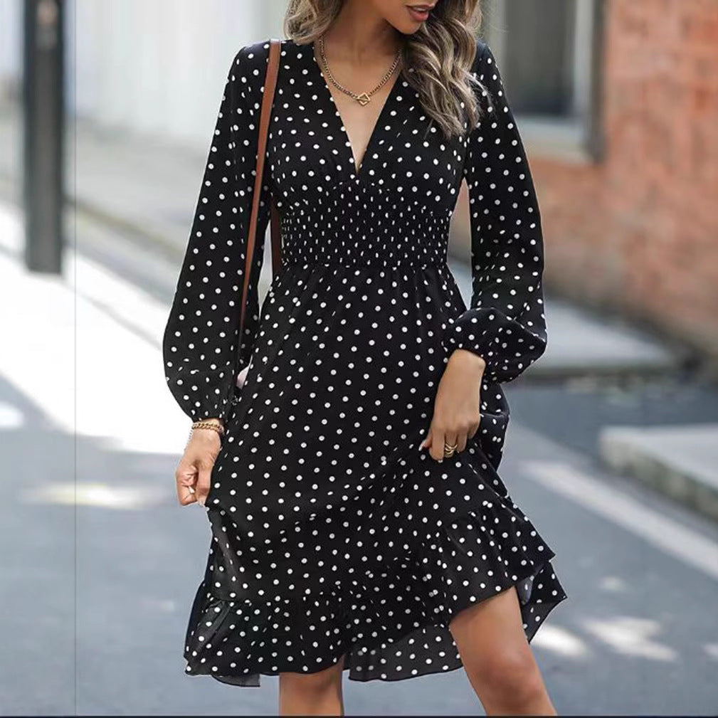 Damen Viskose Maxikleid mit voluminösen Ärmeln und Rüschensaum Heidi-Mode