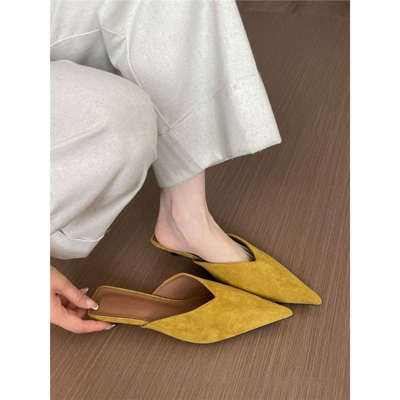Damen spitze Mules mit elegantem Velourslederfutter R&B