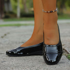 Damen Elegante Ballerinas mit komfortablem Fußbett und glänzender Oberfläche