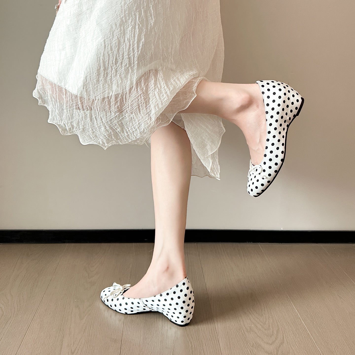 Damen Ballerinas mit verspieltem Punktedesign und elegantem Schleifchen R&B