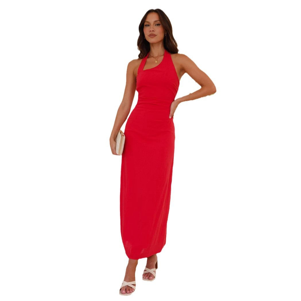 Damen Elegantes Maxikleid mit Halterneck und figurbetontem Schnitt R&B