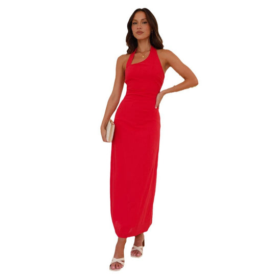 Damen Elegantes Maxikleid mit Halterneck und figurbetontem Schnitt R&B