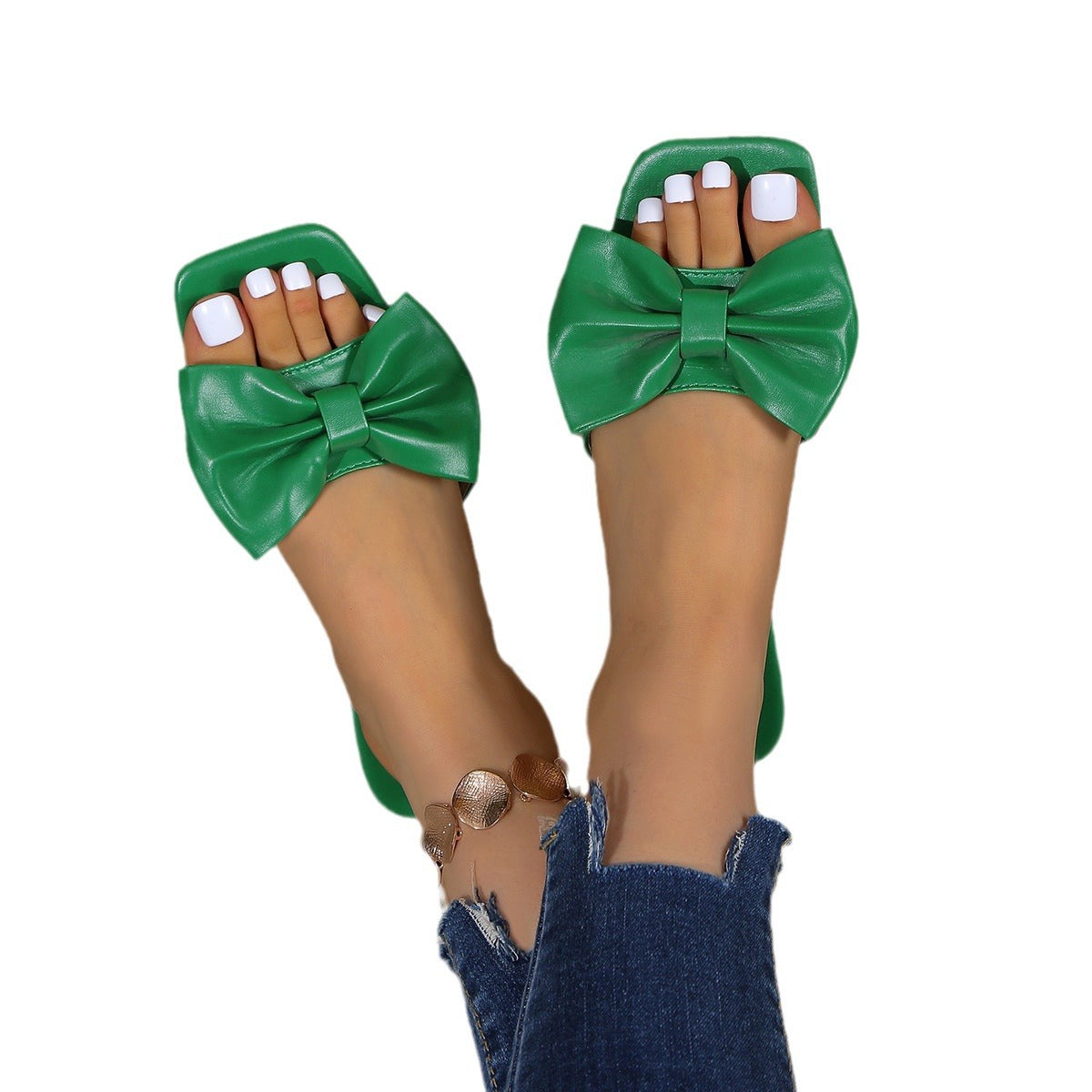 Damen Bequeme Schlappen mit großem Schleifen-Detail R&B