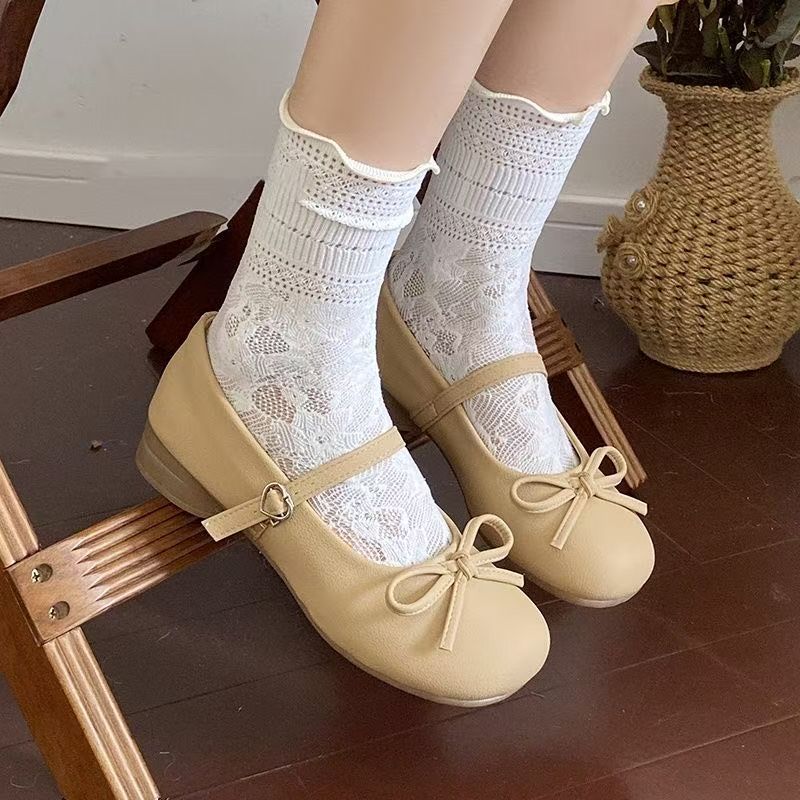 Damen Ballerinas mit Rüschendetail und bequemer Schnalle R&B