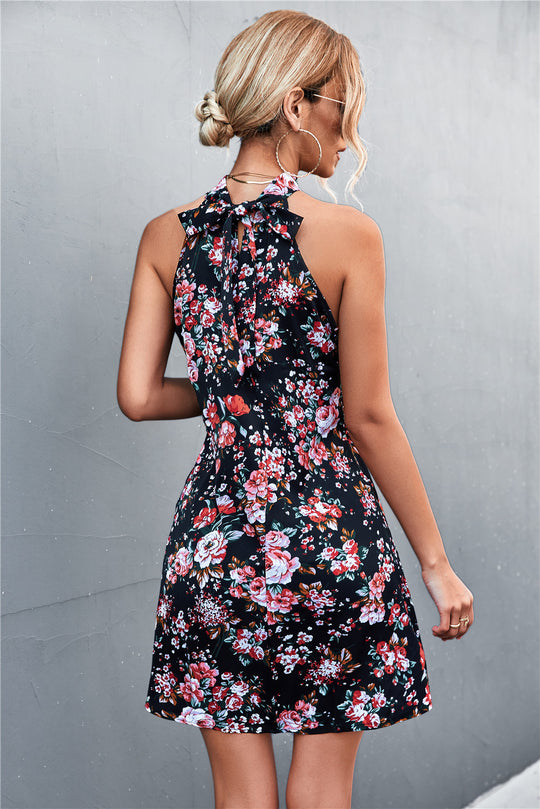 Damen Halterkleid mit floralem Design und elegantem Schnitt R&B