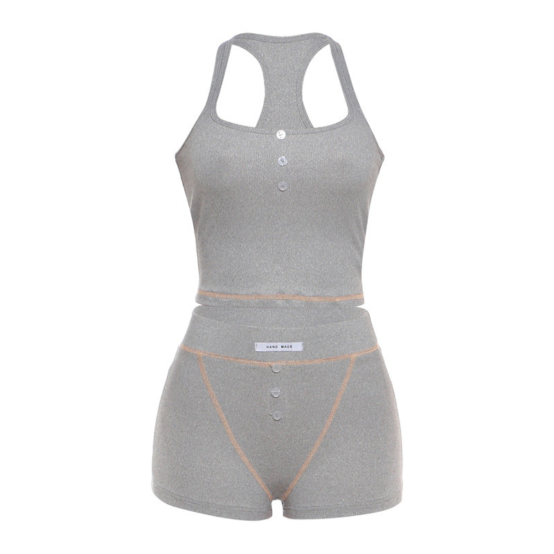 Damen Sportliches Set mit Racerback-Top und Shorts R&B