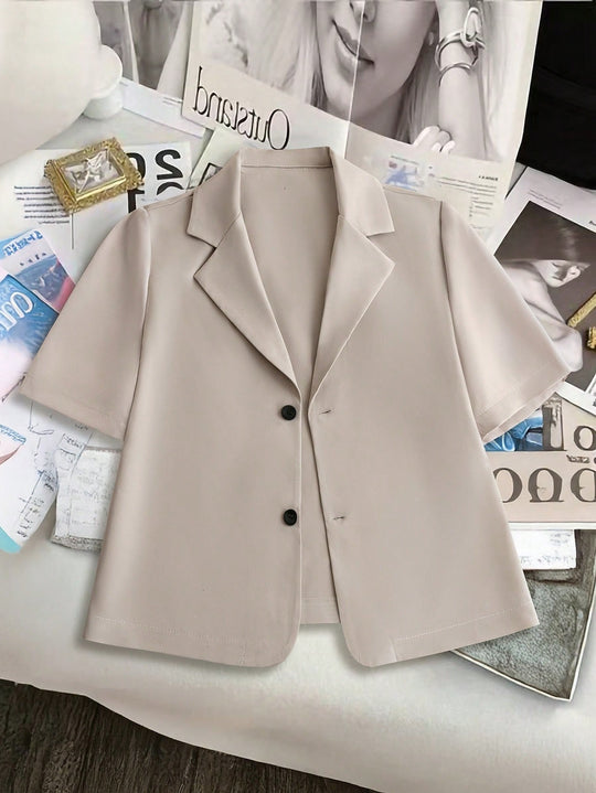 Damen Kurzärmelige Blazerjacke aus leichtem Material R&B