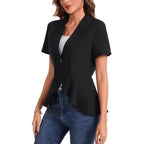 Damen schicke Blazerjacke mit asymmetrischem Schnitt R&B