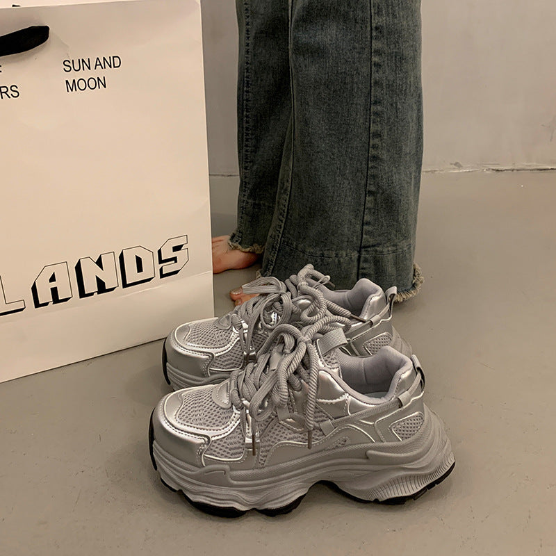Damen Chunky Sneakers mit atmungsaktivem Mesh-Obermaterial und gepolsterter Sohle R&B