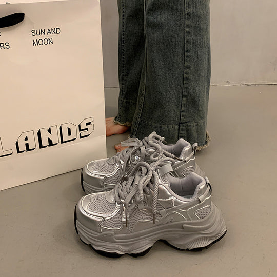 Damen Chunky Sneakers mit atmungsaktivem Mesh-Obermaterial und gepolsterter Sohle R&B