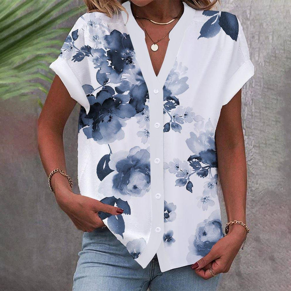 Damen elegante Bluse mit floralem Design R&B