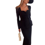 Damen Blazer-Kleid mit Modernem Schnitt und Taillierter Passform Heidi-Mode