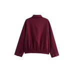 Damen langärmlige Utility-Jacke mit praktischen Taschen und hohem Kragen R&B