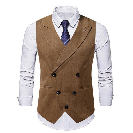 Herren elegante Business-Weste mit doppelter Knopfleiste und feiner Textur R&B