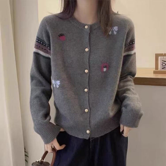 Damen Strickjacke mit eleganten Applikationen und Knopfdetails R&B
