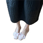 Damen Slingback Schuhe mit floralen Applikationen und komfortablem Absatz R&B