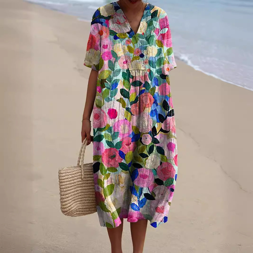 Hannah | Buntes Sommerkleid Mit Blumen