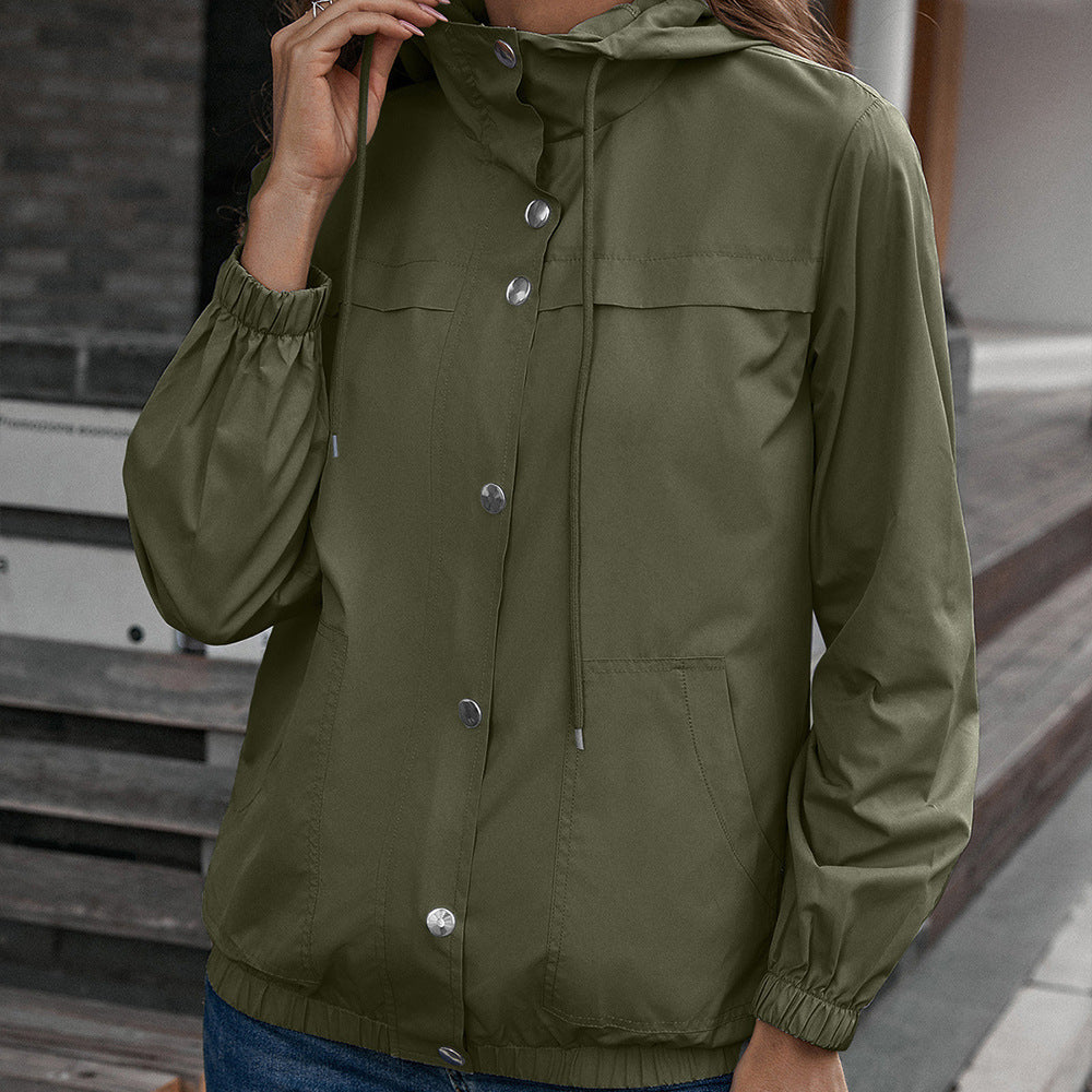 Damen Leichte Übergangsjacke mit modischem Kapuzen-Design und praktischen Taschen R&B