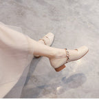Damen Elegante Slingback-Ballerinas mit modischer Kettenverzierung R&B