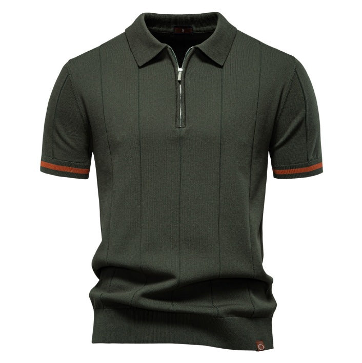 Herren Polohemd mit kurzer Knopfleiste und strukturiertem Design R&B