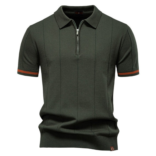 Herren Polohemd mit kurzer Knopfleiste und strukturiertem Design R&B